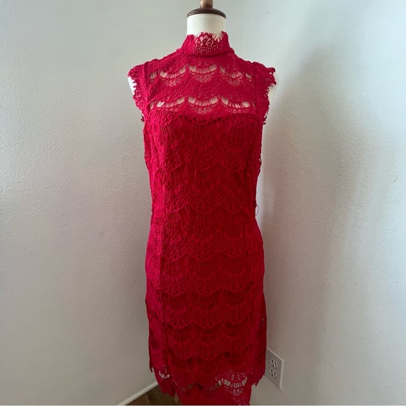 NWT Free People Red Lace Dress - Picture 3 of 13